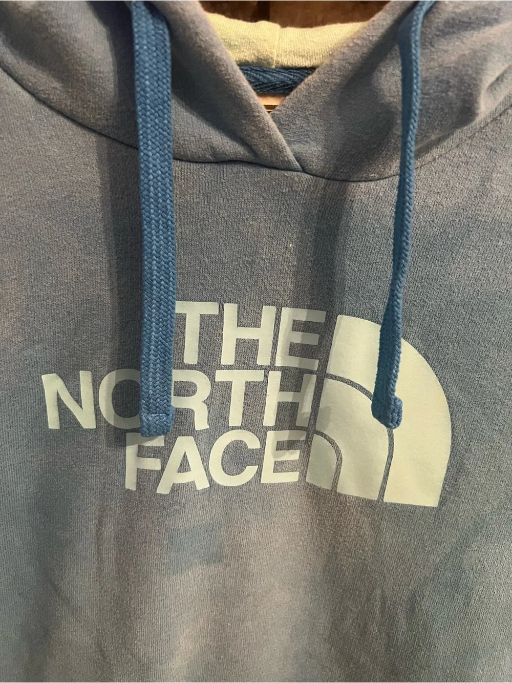 The North Face Light Blue Pullover Hoodie with Logo